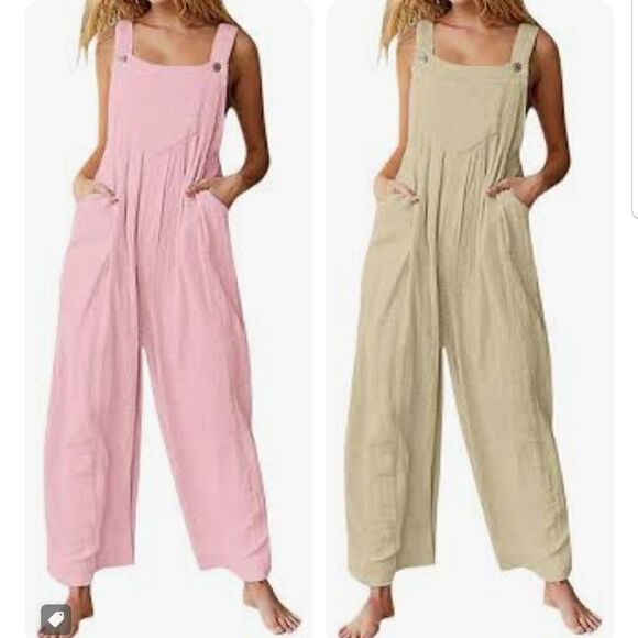 Automet Womens Jumpsuits Overalls Wide Leg Casual Summer Outfits Rompers Jumpers - Picture 7 of 14